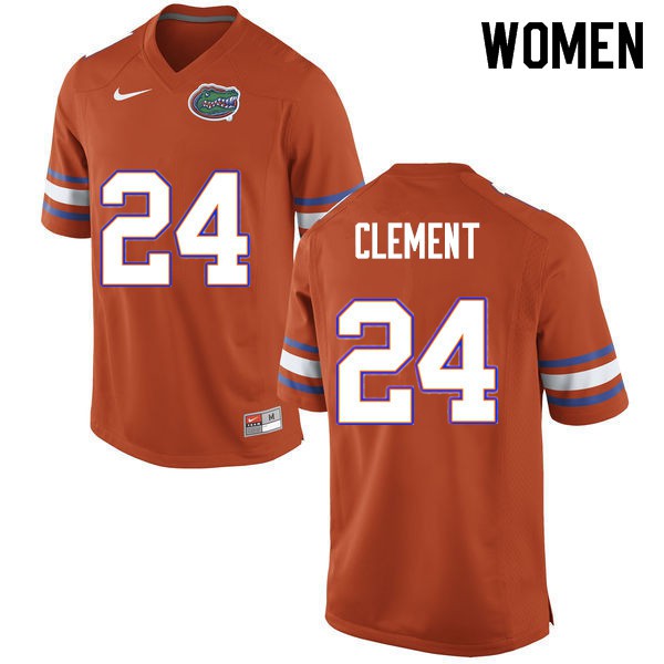 Women #24 Iverson Clement Florida Gators College Football Jerseys Orange